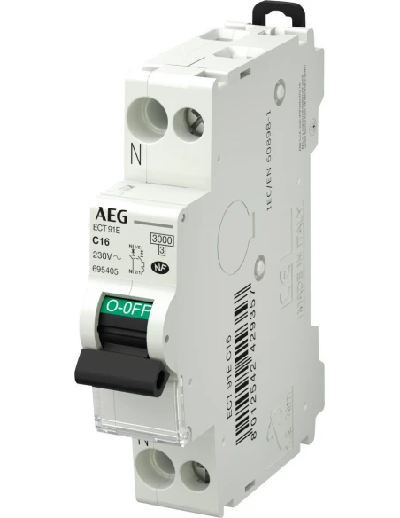 Disjoncteur phase+neutre 10a - AEG