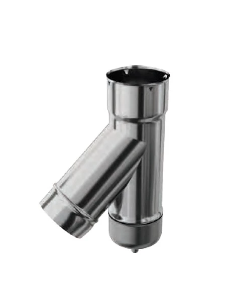 Té de tubage inox 304 à 135° + purge 155/161 mm - Ten