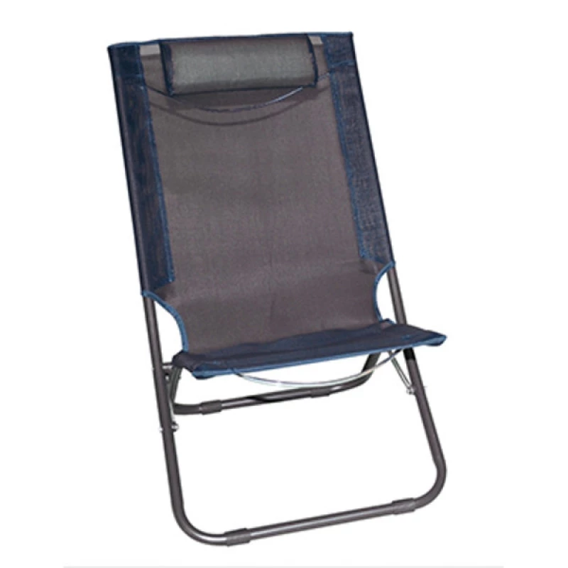 2 chaise relax textilene coloris bleu foncé