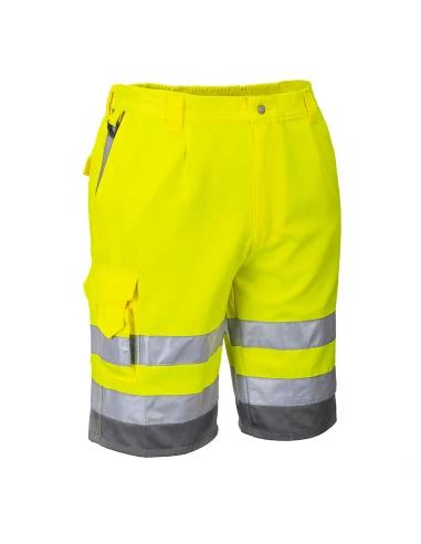 Bermuda HiVis Poly-coton couleur : Jaune/Gris taille XS - PORTWEST
