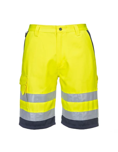 Bermuda HiVis Poly-coton couleur : Jaune/Marine taille XL - PORTWEST