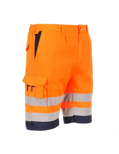 Bermuda HiVis Poly-coton couleur : Orange/Marine taille XS - PORTWEST