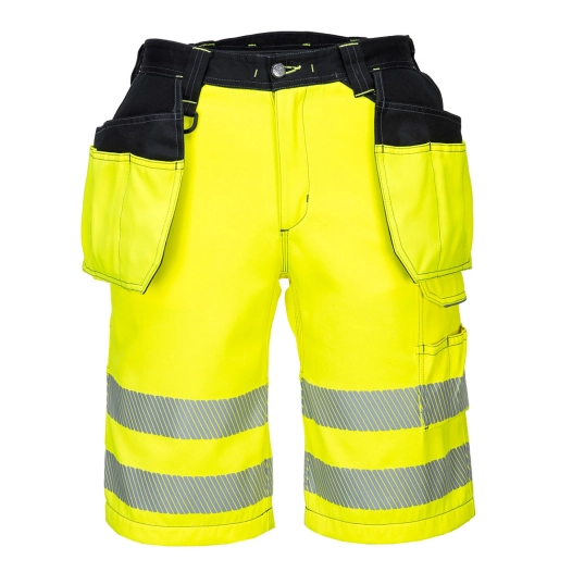 Bermuda PW3 Hi-Vis couleur : Jaune/Noir taille 34 - PORTWEST