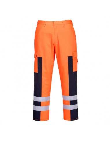 Pantalon ''balistique'' Haute-Visibilité couleur : Orange/Marine taille L - PORTWEST