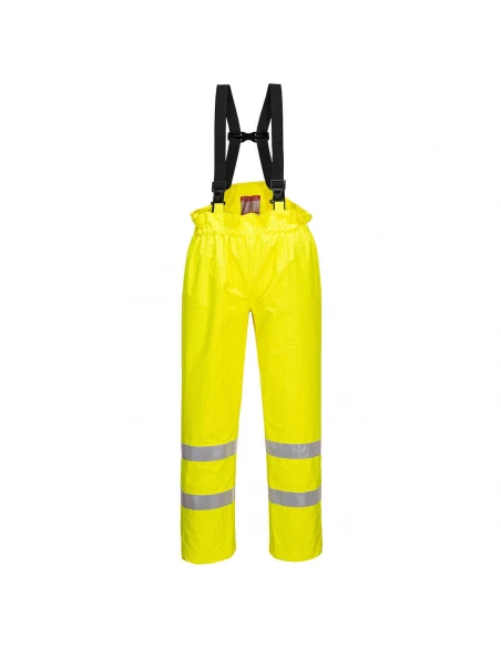 Pantalon Bizflame Rain non doublé Hi-Vis Antistatique FR couleur : Jaune taille XL - PORTWEST