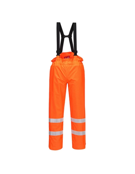 Pantalon Bizflame Rain non doublé Hi-Vis Antistatique FR couleur : Orange taille M - PORTWEST