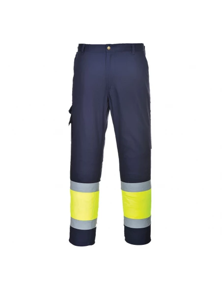 Pantalon combat Hi-Vis Bicolore couleur : Jaune/Marine taille XL - PORTWEST