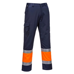 Pantalon combat Hi-Vis Bicolore couleur : Orange/Marine taille M - PORTWEST