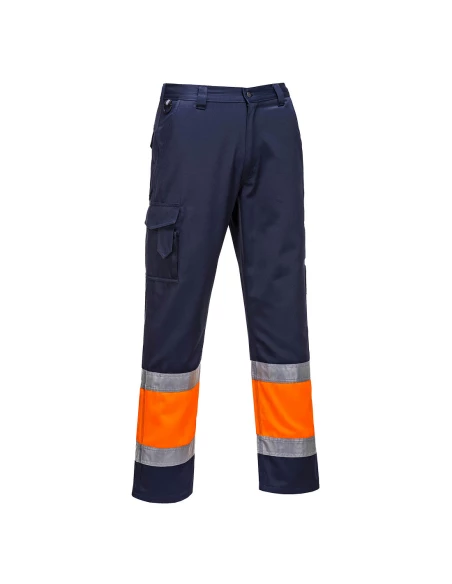 Pantalon combat Hi-Vis Bicolore couleur : Orange/Marine taille XXL - PORTWEST
