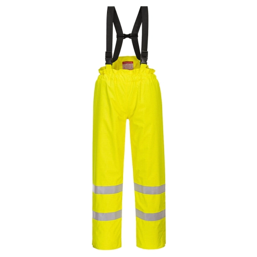 Pantalon Bizflame Rain doublé Hi-Vis FR Antistatique couleur : Jaune taille XL - PORTWEST