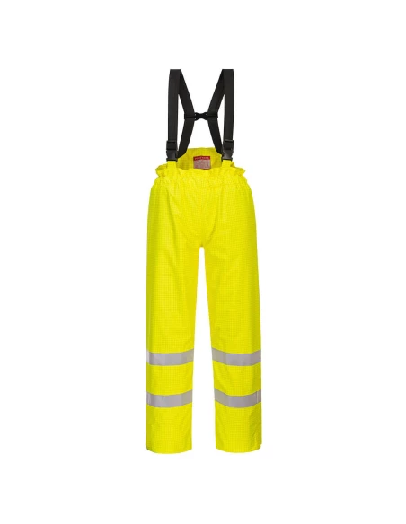 Pantalon Bizflame Rain doublé Hi-Vis FR Antistatique couleur : Jaune taille XL - PORTWEST