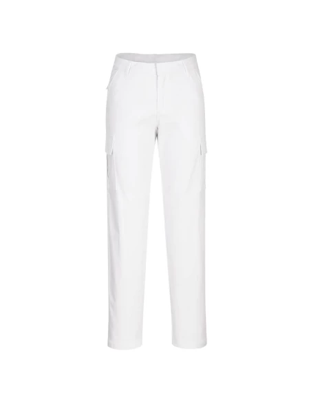 Pantalon cargo extensible pour Femmes couleur : Blanc taille 42 - PORTWEST