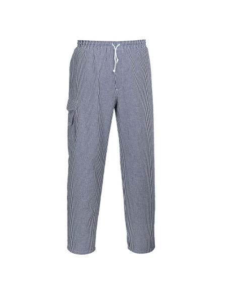 Pantalon Cuisine Chester couleur : Bleu Check taille L - PORTWEST