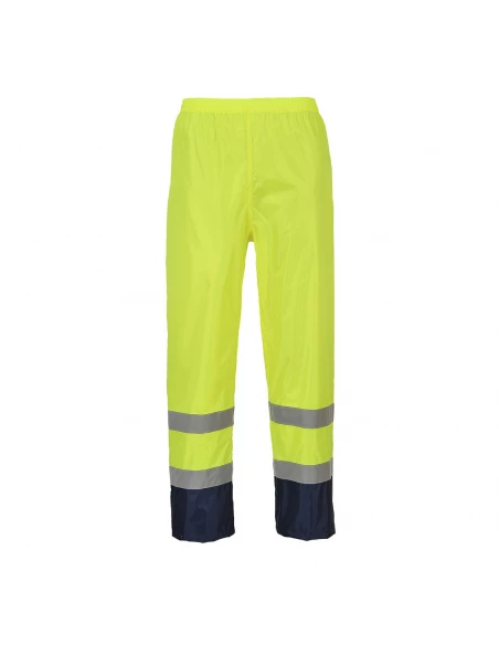 Pantalon de pluie Hi-Vis bicolore couleur : Jaune/Marine taille L - PORTWEST
