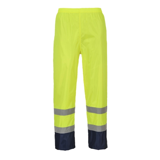 Pantalon de pluie Hi-Vis bicolore couleur : Jaune/Marine taille S - PORTWEST