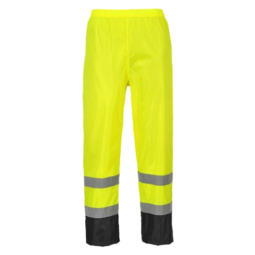 Pantalon de pluie Hi-Vis bicolore couleur : Jaune/Noir taille 4XL - PORTWEST