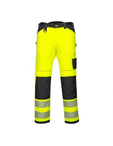 Pantalon extensible léger haute-visibilité PW3 couleur : Jaune/Noir taille 41 - PORTWEST