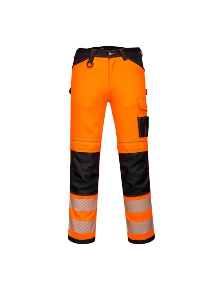 Pantalon extensible léger haute-visibilité PW3 couleur : Orange/Noir taille 48 - PORTWEST