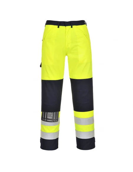 Pantalon Haute-visibilité Multirisques couleur : Jaune/Marine taille S - PORTWEST