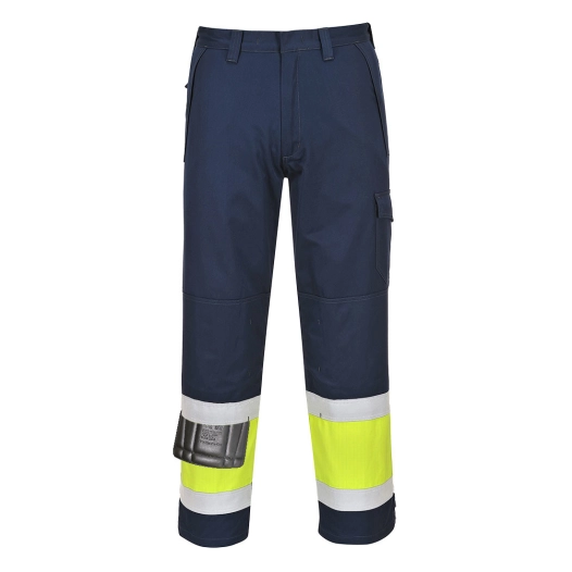 Pantalon Hi-Vis MODAFLAME couleur : Jaune/Marine taille L - PORTWEST