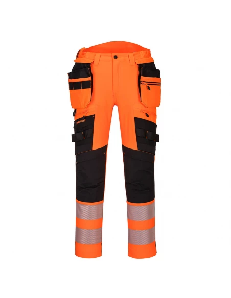 Pantalon DX4 haute-Visibilité avec poches flottantes démontables couleur : Orange/Noir taille 50 - PORTWEST