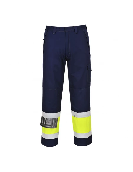 Pantalon Hi-Vis MODAFLAME couleur : Jaune/Marine Tal taille L - PORTWEST