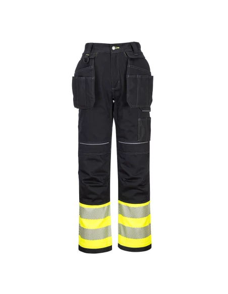 Pantalon Holster PW3 Hi-Vis Classe 1 couleur : Jaune/Noir taille 48 - PORTWEST