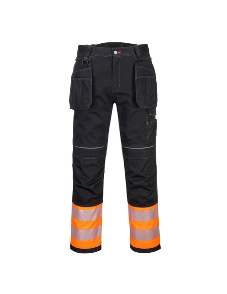 Pantalon Holster PW3 Hi-Vis Classe 1 couleur : Orange/Noir taille 58 - PORTWEST