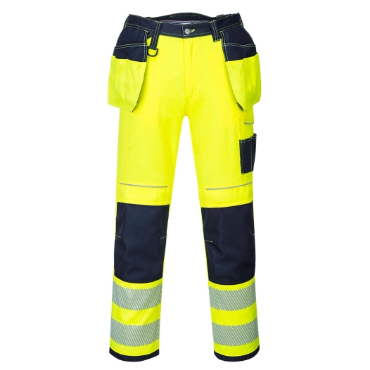 Pantalon HV PW3 poches flottantes couleur : Jaune/Marine taille 38 - PORTWEST