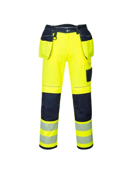 Pantalon HV PW3 poches flottantes couleur : Jaune/Marine taille 56 - PORTWEST