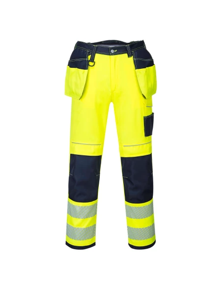 Pantalon HV PW3 poches flottantes couleur : Jaune/Marine taille 60/62 - PORTWEST