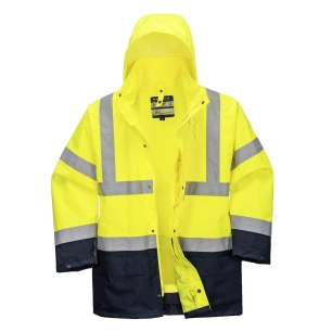 Parka 5 en 1 Essentiel Bicolore couleur : Jaune/Marine taille M - PORTWEST