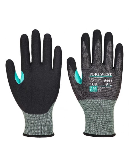 Gant anti coupure en mousse nitrile VHR18 couleur : Noir taille S - PORTWEST