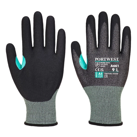 Gant anti coupure en mousse nitrile VHR18 couleur : Noir taille XL - PORTWEST