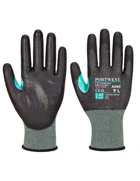 Gant anti-coupure en PU VHR18 couleur : Noir taille L - PORTWEST