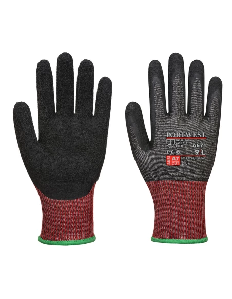 Gant anti-coupures cuir AHR13 couleur : Noir taille M - PORTWEST