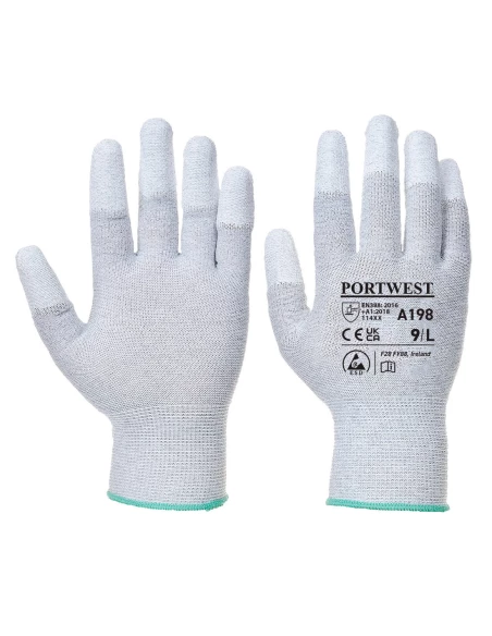Gant Antistatique doigts enduit PU couleur : Gris taille XXL - PORTWEST