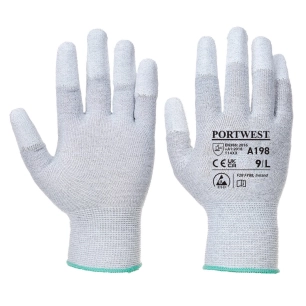 Gant Antistatique doigts enduit PU couleur : Gris taille XXS - PORTWEST
