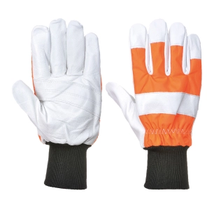 Gant bûcheron protection tronçonneuse (classe 0) couleur : Orange taille XL - PORTWEST