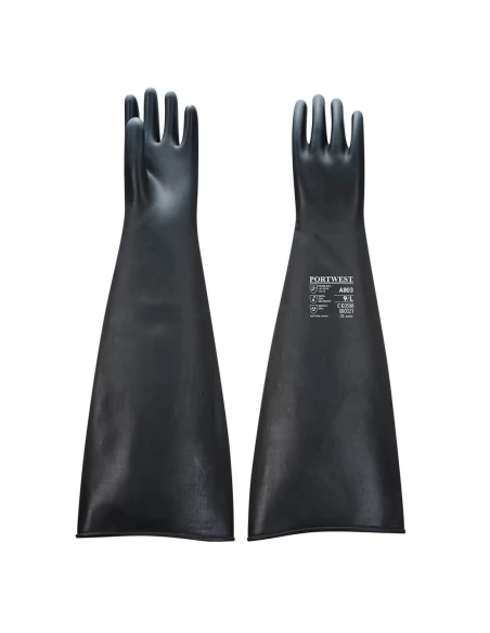Gant Caooutchouc Latex Lourd 60 cm couleur : Noir taille L - PORTWEST