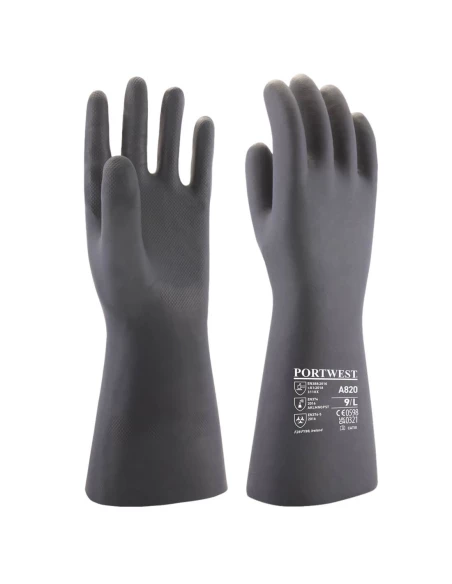 Gant Chimie Néoprène couleur : Noir taille L - PORTWEST