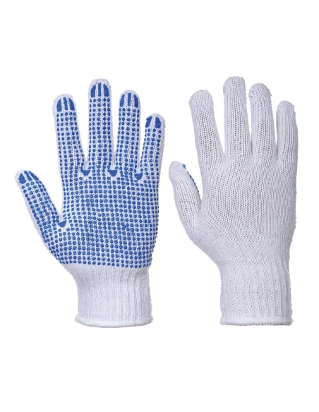 Gant Classique Tricoté Picots PVC couleur : Blanc/Bleu taille XXL - PORTWEST