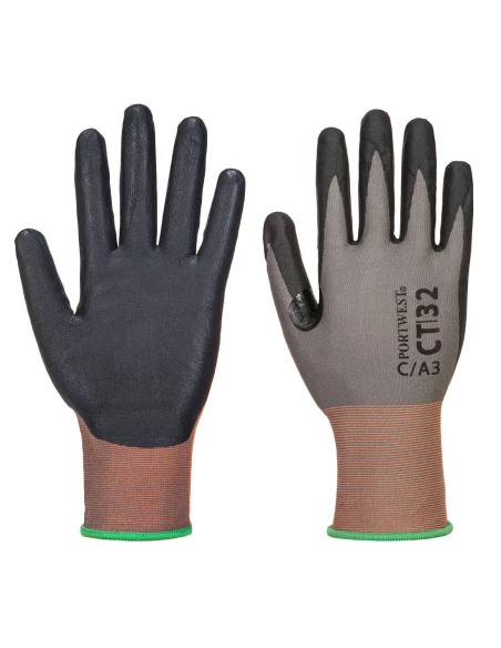 Gant Coupure CT MR18 Micro Mousse Nitrile couleur : Gris/Noir taille M - PORTWEST