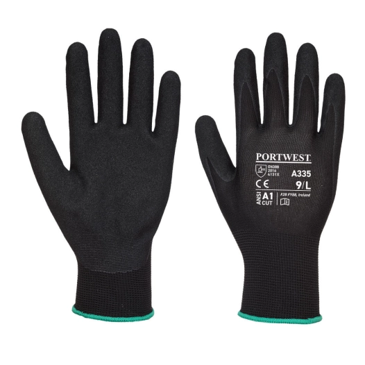 Gant Dermi-Grip NPR15 Nitrile Sablé couleur : Noir taille XL - PORTWEST