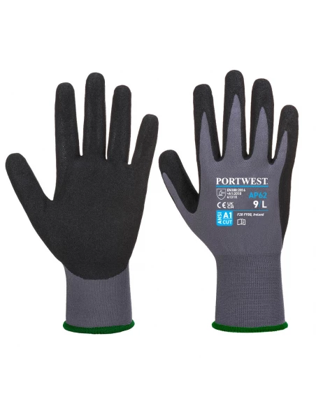 Gant Dermiflex Aqua couleur : Gris/Noir taille L - PORTWEST