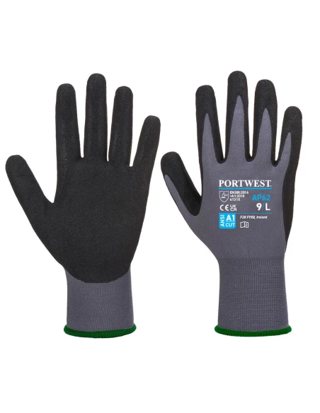 Gant Dermiflex Aqua couleur : Gris/Noir taille M - PORTWEST