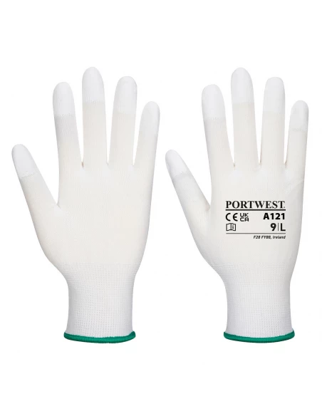 Gant doigts enduits PU couleur : Blanc taille L - PORTWEST