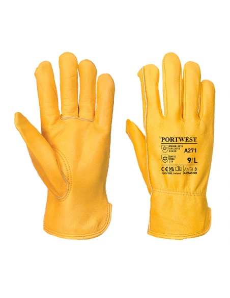 Gant Driver cuir doublé couleur : Bronze taille L - PORTWEST