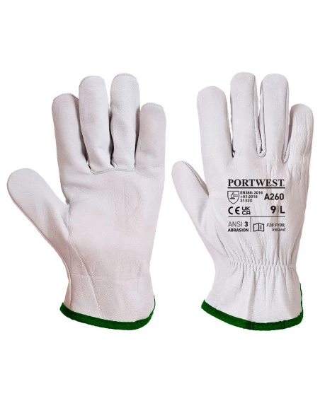 Gant Driver cuir Oves couleur : Gris taille XXL - PORTWEST