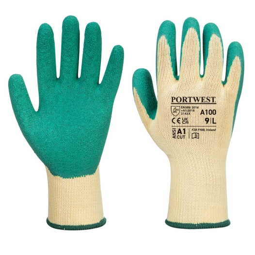 Gant Enduit Latex couleur : Vert taille M - PORTWEST